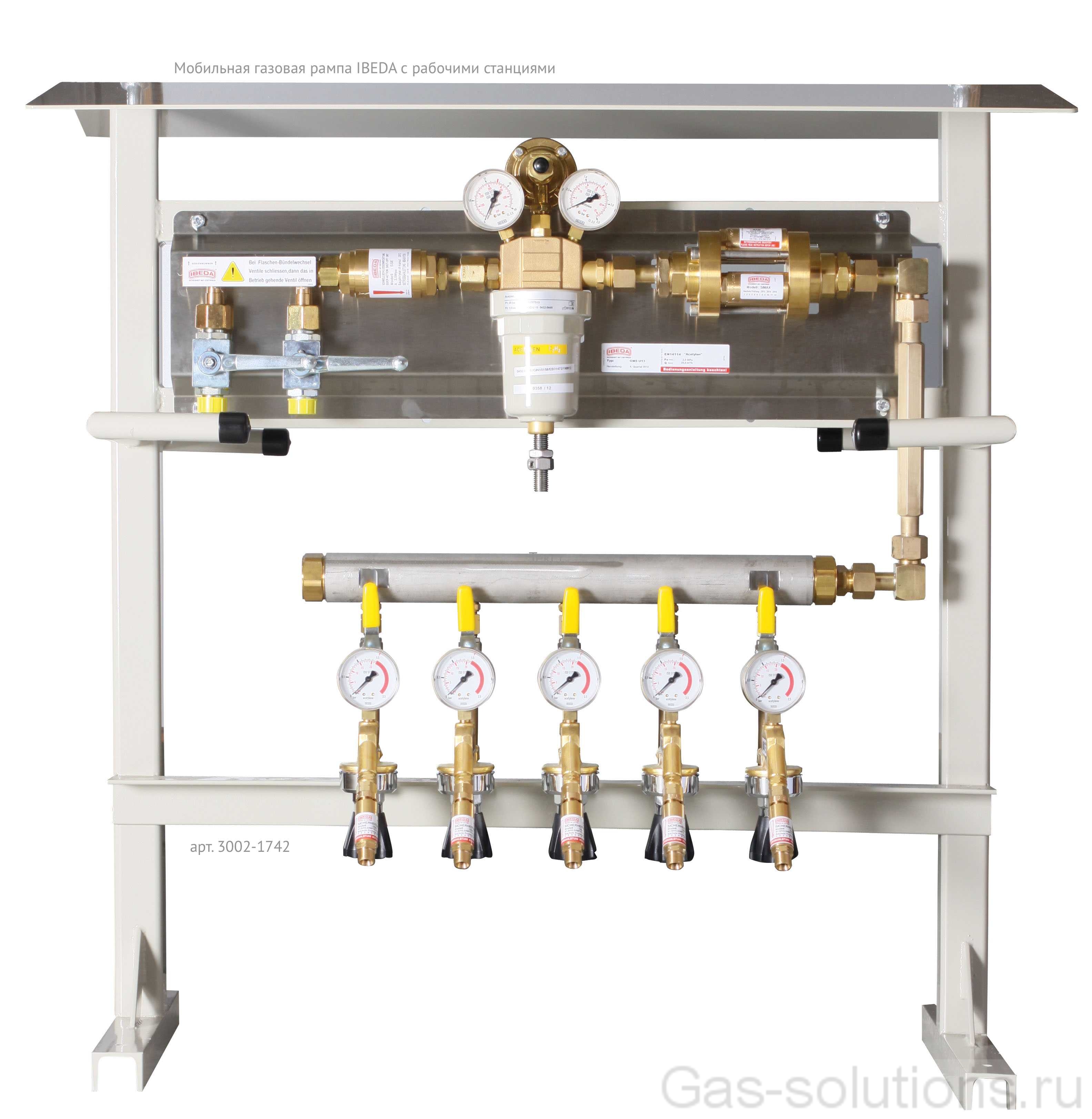 Мобильная газовая рампа IBEDA с рабочими станциями
