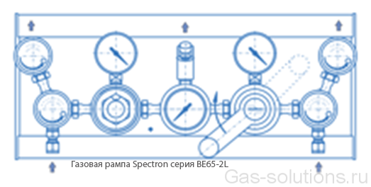 Газовая рампа Spectron серия BE65-2L_чертеж