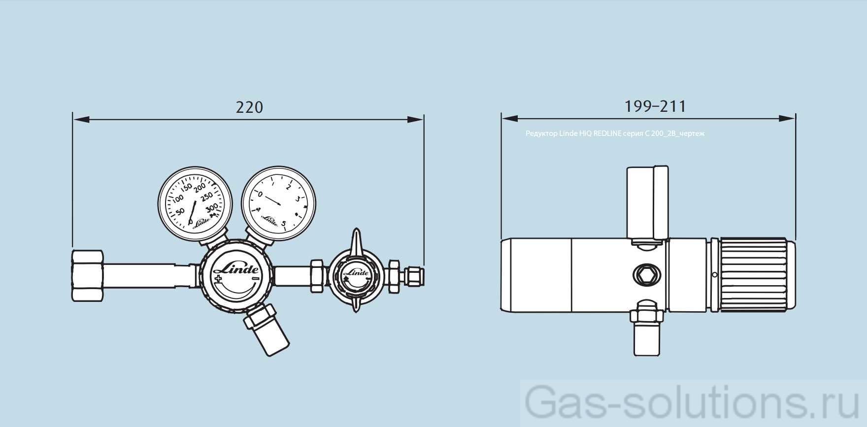 Редуктор Linde HiQ REDLINE серия С 200_2В_чертеж