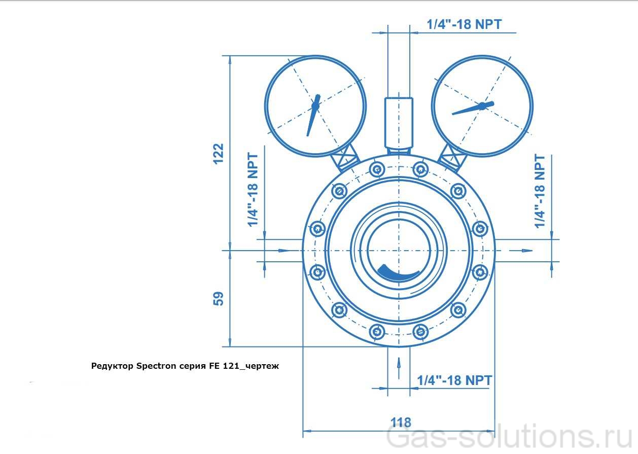 Редуктор Spectron серия FE 121_чертеж
