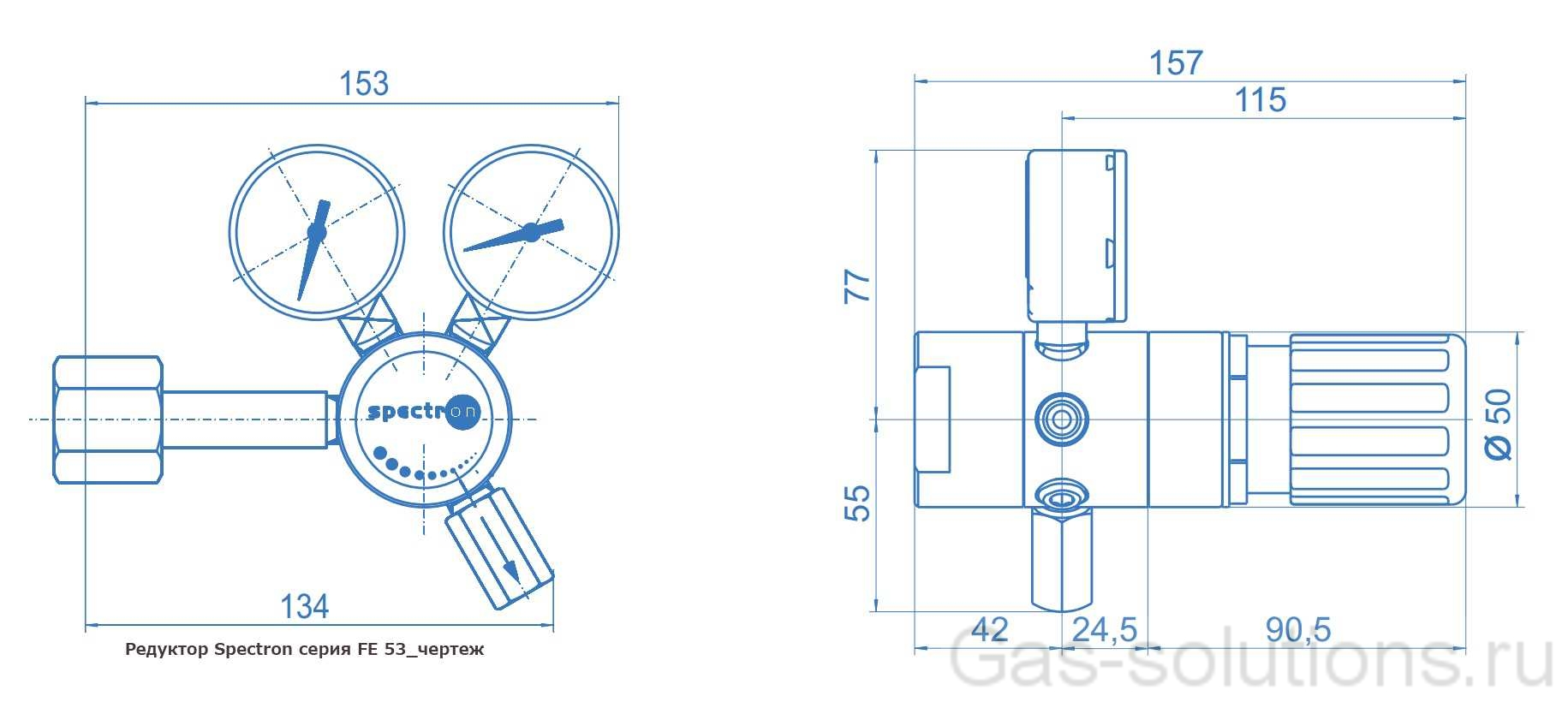 Редуктор Spectron серия FE 53_чертеж