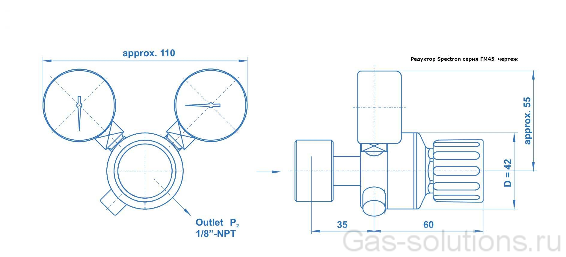 Редуктор Spectron серия FM45_чертеж