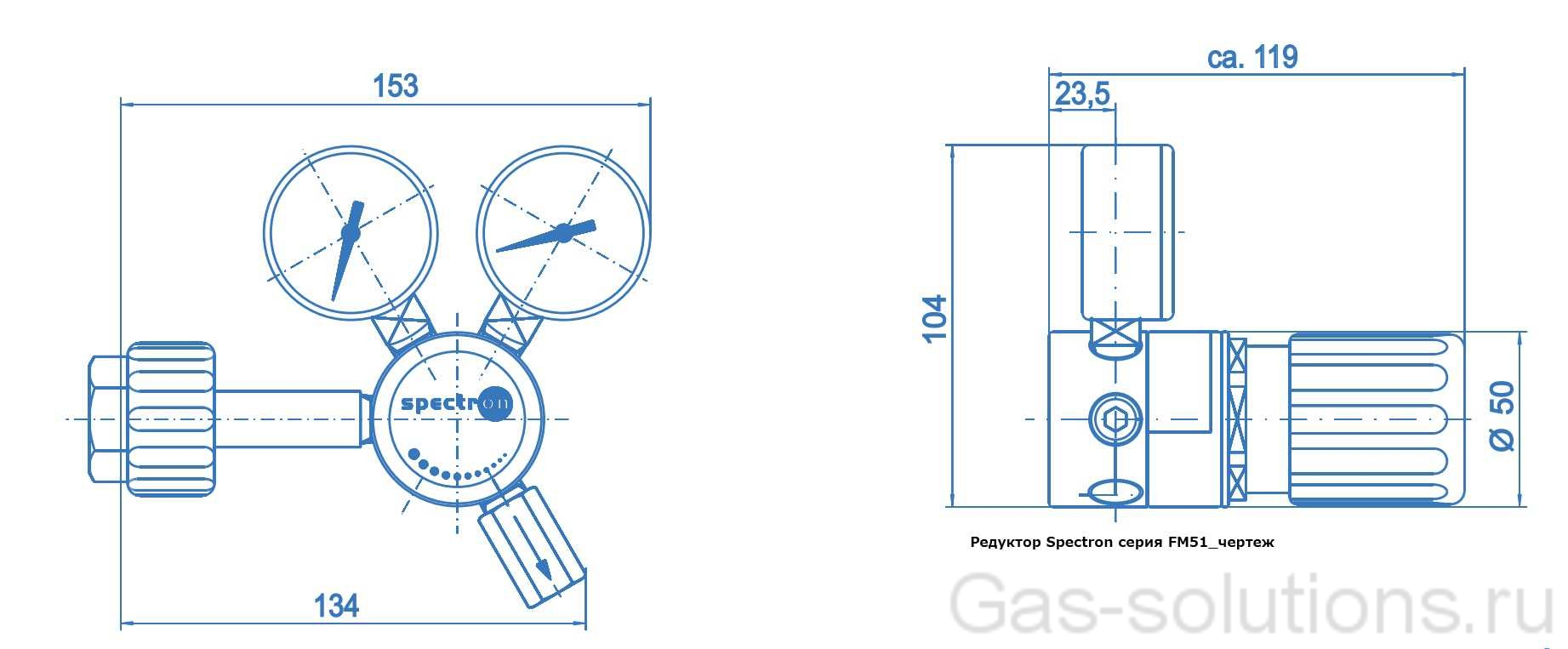 Редуктор Spectron серия FM51_чертеж