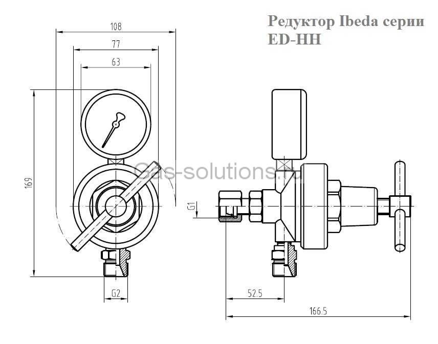 Редуктор Ibeda серии ED-HH - чертеж