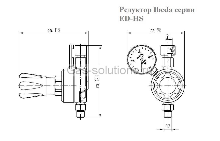 Редуктор Ibeda серии ED-HS - чертеж