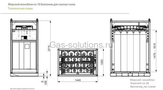 Морской моноблок Wystrach из 18 баллонов_тех схема