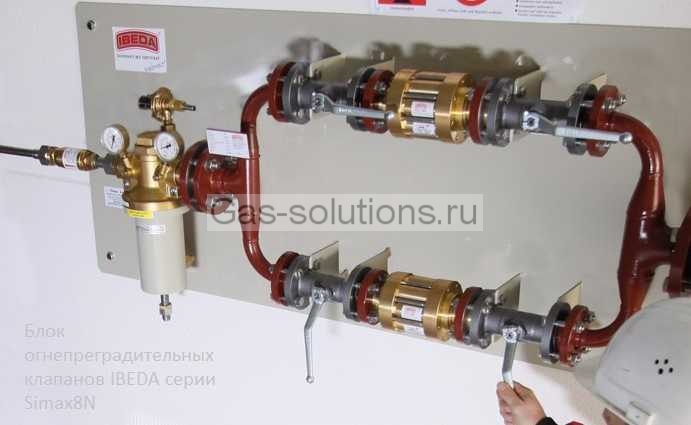 Блок огнепреградительных клапанов IBEDA серии Simax8N_рис