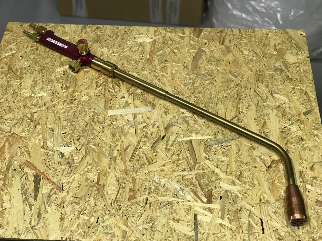 Горелка для подогрева с использованием сжатого воздуха и ацетилена в комплекте с ручкой