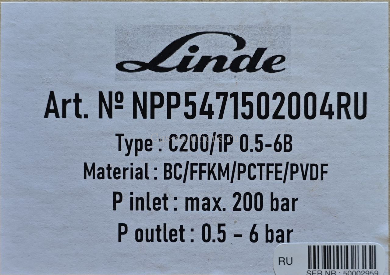 Редуктор Linde HiQ REDLINE серия С 200_1 Р для кислорода и инертных газов_4