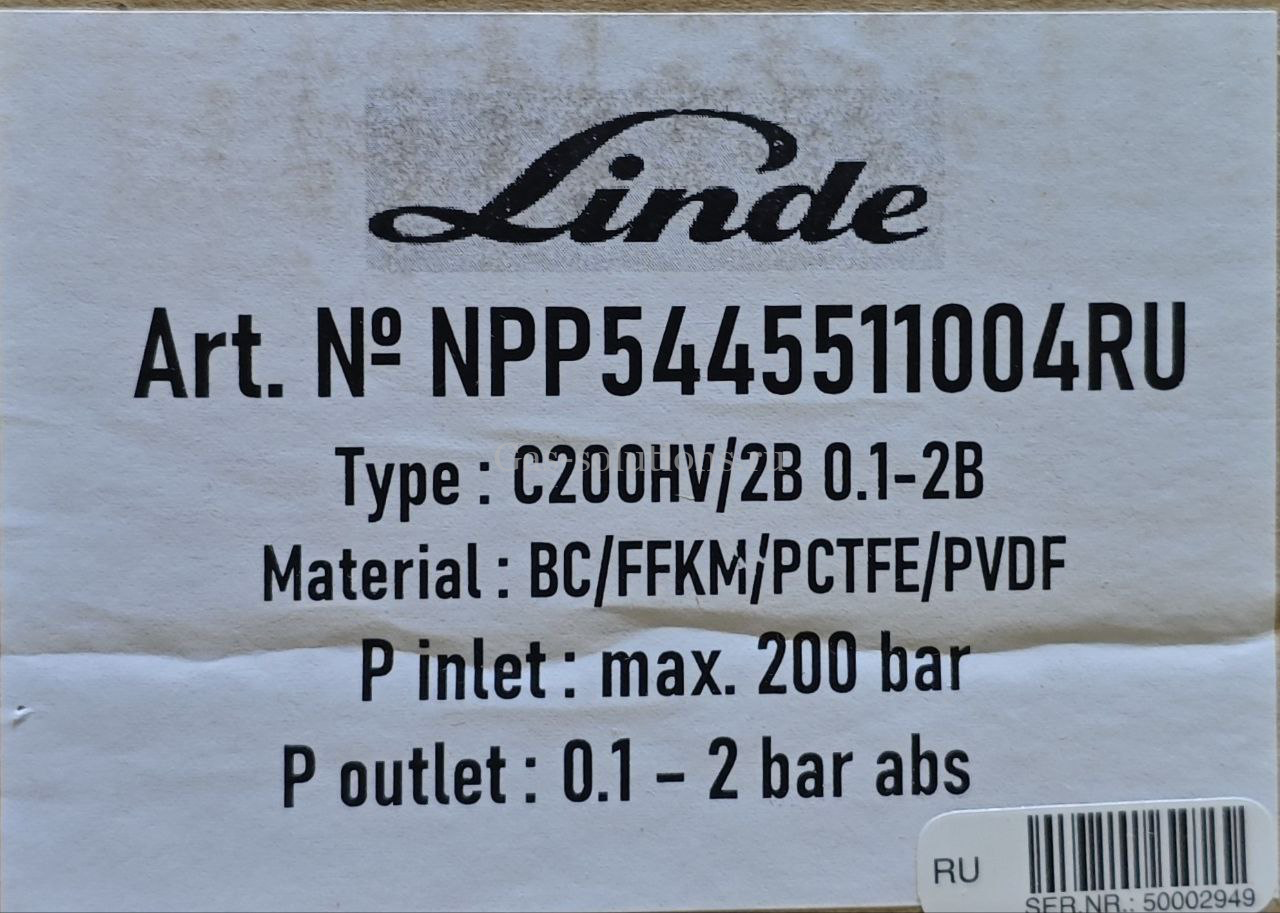Редуктор Linde HiQ REDLINE серия С 200hv_2 В для кислорода и инертных газов_4